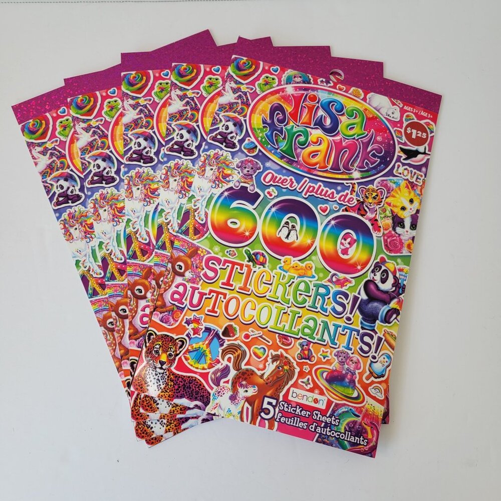 NEW LISA FRANK Sticker Book Over 600 Stickers unicorn animals - LOT OF 5 people